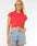 Rip Curl Women's Classic Ribbed Cropped Tee - Hibiscus Red
