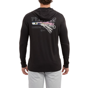 Pelagic Aquatek Lured Men's Hooded Fishing Shirt - Black L / Black