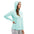 Camiseta de pesca con capucha de manga larga para mujer Pelagic Vaportech Tropical Aqua