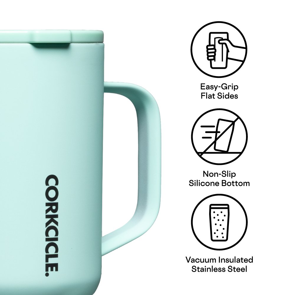 Corkcicle Neon Lights 16oz Coffee Mug - Sun Soaked Teal