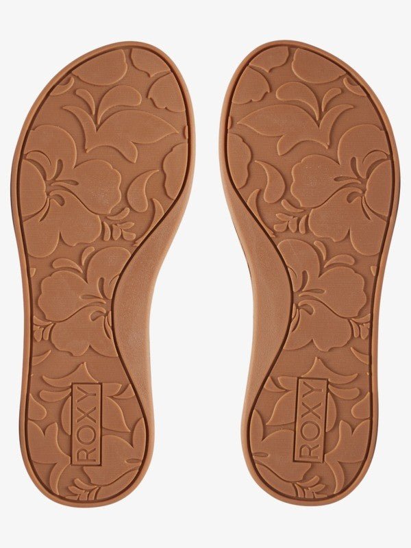 Roxy Vicky Flip Flop Sandals in Tan, upper view of sole